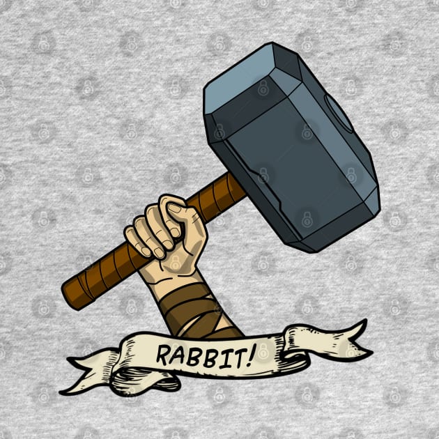 Thor Hammer RABBIT tattoo by EightUnder